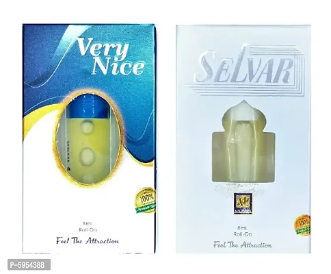 Selvar Attar and Very Nice Floral Roll on Attar Each 8ml Combo Pack