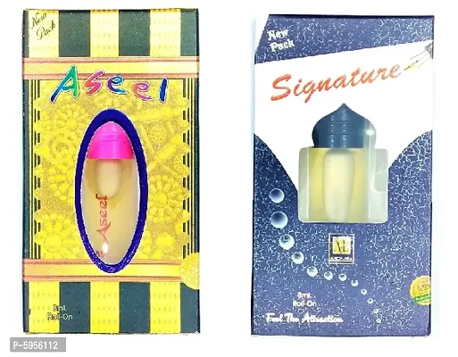 Buy Signature Attar and Aseel Floral Roll on Attar Each 8ml Combo