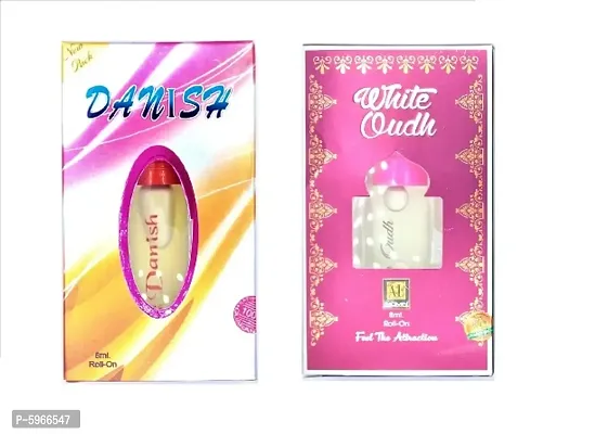 Danish Attar and White oudh Floral Roll on Attar Each 8ml Combo Pack-thumb0
