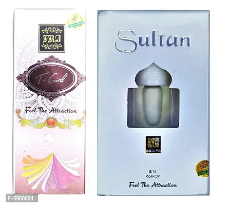 T Girl Attar and Sultan Floral Roll on Attar Each 8ml Combo Pack-thumb0