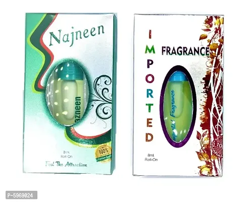 Imported Attar and Nazneen Floral Roll on Attar Each 8ml Combo Pack-thumb0