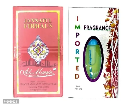 Imported Attar and Jannat Ul Firdaus Floral Roll on Attar Each 8ml Combo Pack