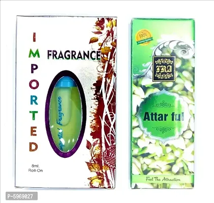 Imported Attar and Attar Full Floral Roll on Attar Each 8ml Combo Pack