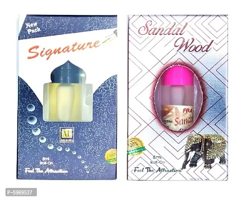 Sandal Wood Attar and Signature Floral Roll on Attar Each 8ml Combo Pack