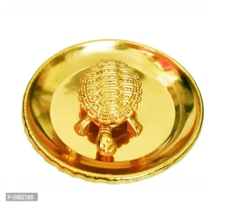 Brass Fengshui Tortoise with Metal Plate For Home Décor-thumb0