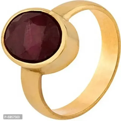 Natural and Original Ruby Manik Gemstone Panchdhatu Ring for Men and Women-thumb0