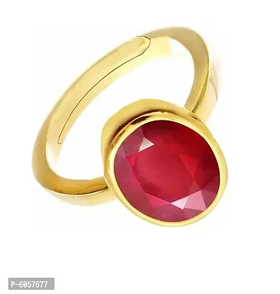 Ruby Manik Gemstone Panchdhatu Adjustable Ring for Men and Women