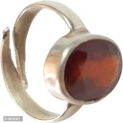 Clara Certified Gomed (Hessonite) 6.5cts or 7.25ratti 4 Prongs Silver Ring  for men and women-10 : Clara: Amazon.in: Fashion