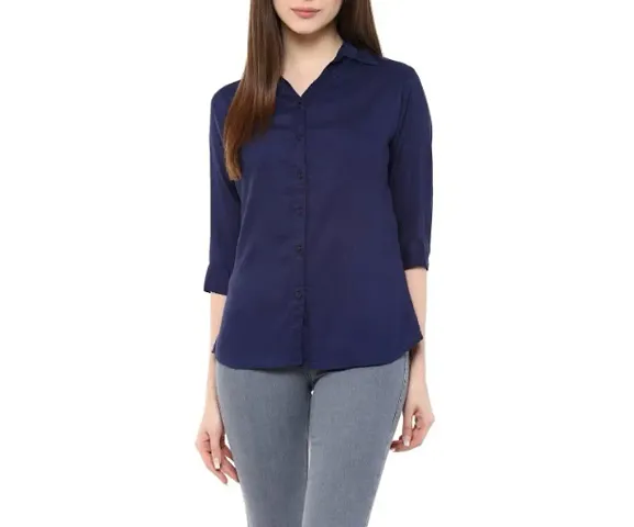 Classic Rayon Solid Shirt for Women