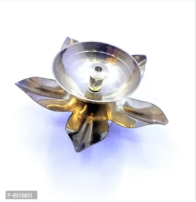 Pure Brass Lotus Shaped Beautiful Diya of Small Size Traditional Diya for All Puja-thumb0