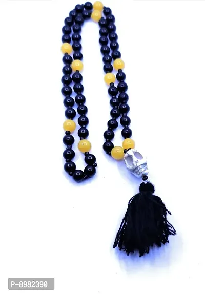 Mund Mala Skull Mala Narmund Mala Shiv Mund Mala Buy Kapal Mala Online 1 Skull Bone Mala Skeleton Mala with Yellow Black Hakik Stone-thumb3