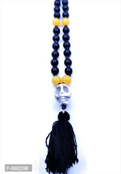 Mund Mala Skull Mala Narmund Mala Shiv Mund Mala Buy Kapal Mala Online 1 Skull Bone Mala Skeleton Mala with Yellow Black Hakik Stone-thumb4