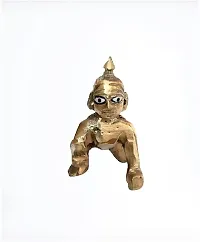 Pure Brass Made Laddu Gopal Ji Idol for Home Temple Little Kanha Murti Special Gift For Someone-thumb3