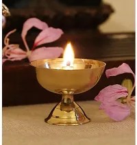 Brass Diya Lotus Shaped Diya For Festive Puja Home Puja-thumb2