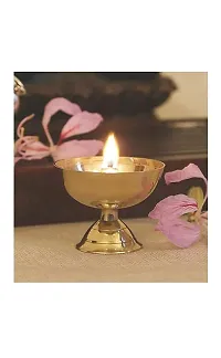 Brass Diya Akhand Jyoti is appropriate for Rituals and Festivals Use this diya while performing puja and rituals at home or during religious festivals. The contemporary design and sheen of the Solimo.-thumb1