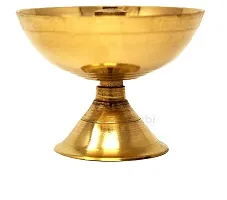 Golden Brass Diya for Special Puja Akhand Jyot Diya for Gods Aarti Decorative Deepak.-thumb2