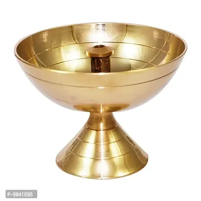 Golden Brass Diya for Special Puja Akhand Jyot Diya for Gods Aarti Decorative Deepak.-thumb4