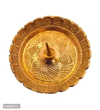 Brass Light Weight Holder Dhoop Batti Big Size  for Pooja  Ardas Pray Standard Cone Holder Burn Safety Ash Catcher Worship Divine-thumb0