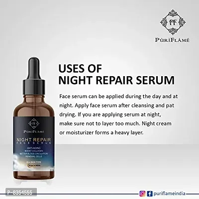 PuriFlame Night Repair Face Serum 100% Natural & Effective-Lightens Skin Tone, Reduces Marks, Anti-Aging & Repairs Skin 60ML-thumb4
