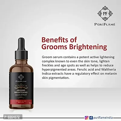 PuriFlame Professional Groom Brightening Face Serum Enriched With Natural Ingredients For Bright, Fair & Glowing Skin , All Skin Type 120ML-thumb3