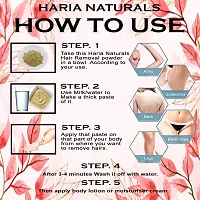 Haria Naturals Hair Removal Powder (Rosemary Fragrance) For Underarms, Hand, Legs & Bikini Line Three in one Use For D-Tan Skin, Removing Hair, Remove Dead cell Men & Women 300 gms-thumb2