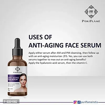 PuriFlame Anti-Aging Face Serum Reduces Fine Line & Wrinkles, Refine Skin Texture & Skin Lightening All Skin Types 120ML-thumb4