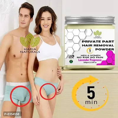 Haria Naturals Hair Removal Powder (Lavender Fragrance) Specially For Private Part (For Easy Hair Removal No Risk No Pain) Men & Women 300 gms-thumb2