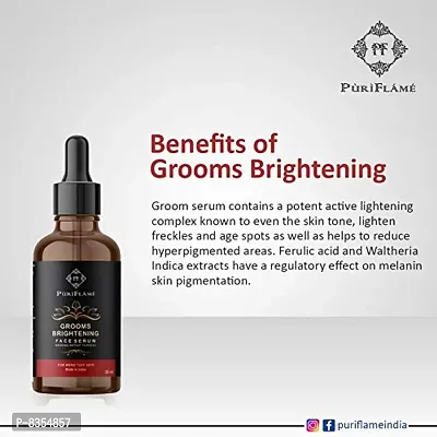 PuriFlame Professional Groom Brightening Face Serum Enriched With Natural Ingredients For Bright , Fair & Glowing Skin , All Skin Type 60ML-thumb3