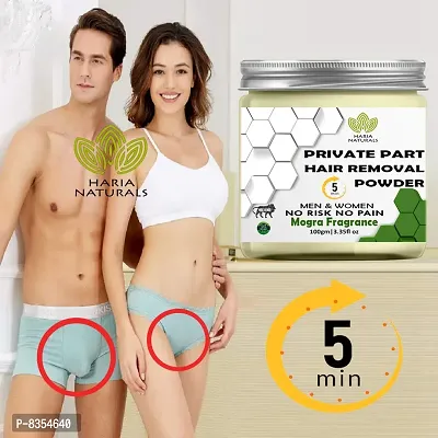 Haria Naturals Hair Removal Powder (Mogra Fragrance) Specially For Private Part (For Easy Hair Removal No Risk No Pain) Men & Women 300 gms-thumb2