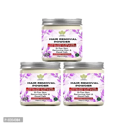 Haria Naturals Hair Removal Powder (Lavender Fragrance) For Underarms, Hand, Legs & Bikini Line Three in one Use For D-Tan Skin, Removing Hair, Remove Dead cell Men & Women 300 gms