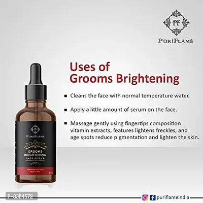 PuriFlame Professional Groom Brightening Face Serum Enriched With Natural Ingredients For Bright, Fair & Glowing Skin , All Skin Type 120ML-thumb4