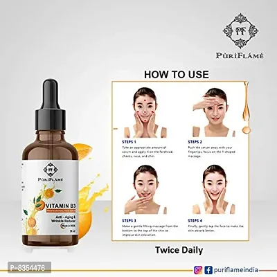 PuriFlame Vitamin B3 Professional Anti-Aging & Wrinkle Reducer-Skin Clearing Face Serum-Brightens Skin Tone, Reduces Wrinkes, Fine Line & Repairs Sun Damage 60ML-thumb3