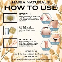 Haria Naturals Hair Removal Powder (Sandalwood Fragrance) For Underarms, Hand, Legs & Bikini Line Three in one Use For D-Tan Skin, Removing Hair, Remove Dead cell Men & Women 400 gms-thumb2