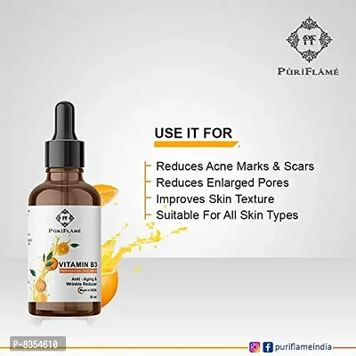 PuriFlame Vitamin B3 Professional Anti-Aging & Wrinkle Reducer-Skin Clearing Face Serum-Brightens Skin Tone, Reduces Wrinkes, Fine Line & Repairs Sun Damage 120ML-thumb4