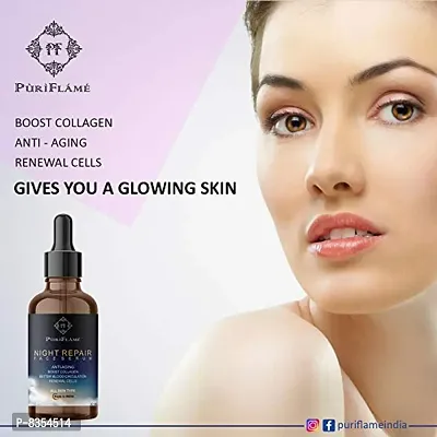 PuriFlame Night Repair Face Serum 100% Natural & Effective-Lightens Skin Tone, Reduces Marks, Anti-Aging & Repairs Skin 30ML-thumb2