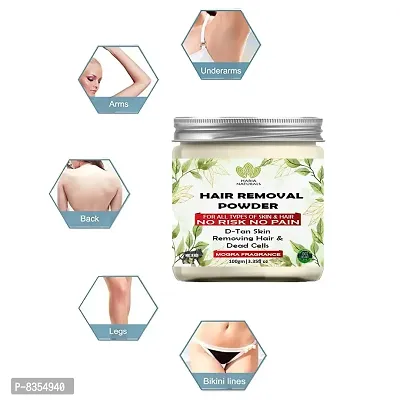 Haria Naturals Hair Removal Powder (Mogra Fragrance) For Underarms, Hand, Legs & Bikini Line Three in one Use For D-Tan Skin, Removing Hair, Remove Dead cell Men & Women 300 gms-thumb2