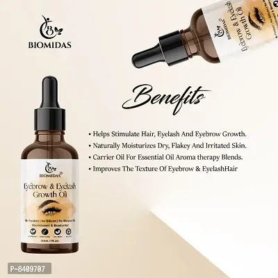 Biomidas 100% Pure Eyebrow  Eyelash Growth Oil-Enriched With Natural Ingredients For Long  Thick Eyebrows  Eyelashes 30ML-thumb3