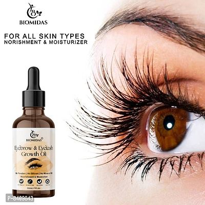 Biomidas 100% Pure Eyebrow  Eyelash Growth Oil-Enriched With Natural Ingredients For Long  Thick Eyebrows  Eyelashes 60ML-thumb2