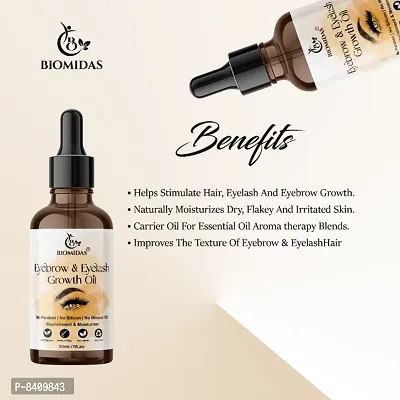 Biomidas 100% Pure Eyebrow  Eyelash Growth Oil-Enriched With Natural Ingredients For Long  Thick Eyebrows  Eyelashes 60ML-thumb3