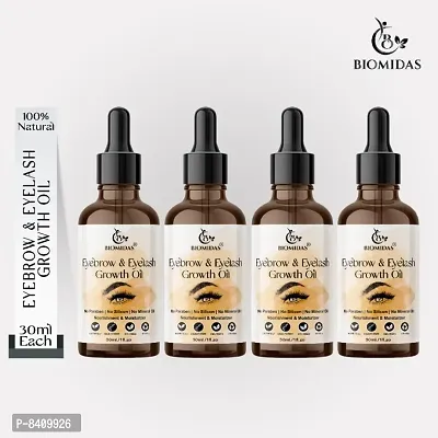 Biomidas 100% Pure Eyebrow  Eyelash Growth Oil-Enriched With Natural Ingredients For Long  Thick Eyebrows  Eyelashes 120ML