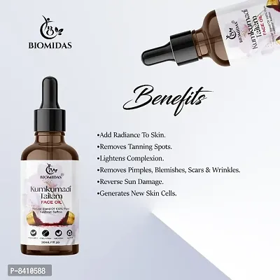 Biomidas Kumkumadi Tailam, With Pure Kashmiri Saffron For Skin Lightening, Healthy  Glowing Skin 90ML-thumb3