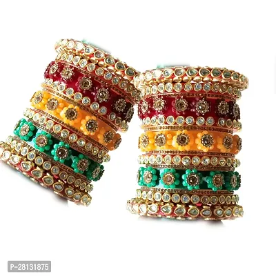 Elegant Multicoloured Plastic American Diamond Bangles or Bracelets For Women Pack of 16-thumb0