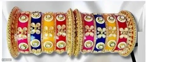 Elegant Multicoloured Plastic American Diamond Bangles or Bracelets For Women Pack of 12-thumb0