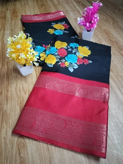 Hot Selling Art Silk Saree with Blouse piece 