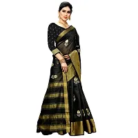 Birami Ethnics Womans cotton silk saree (Dark Black)-thumb2