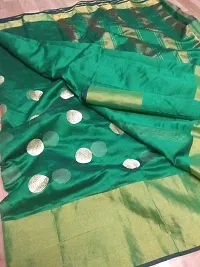 Birami Ethnics Womans cotton silk saree (Green)-thumb1