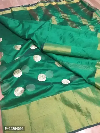 Birami Ethnics Womans cotton silk saree (Green)-thumb2