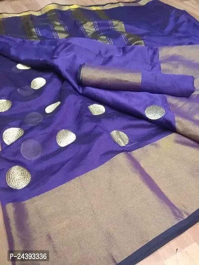 Birami Ethnics Womans cotton silk saree (Purple)-thumb3