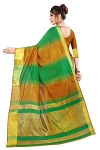 Birami Ethnics Women's Cotton Silk Saree(Mustard_Green)-thumb3