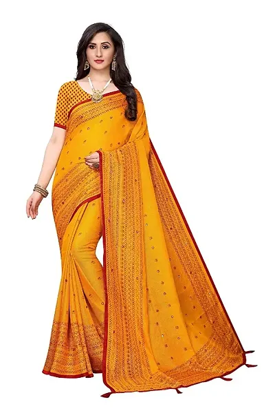 Beautiful Blend Saree with Blouse Piece For Women